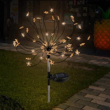 

VKTECH 2pcs 90 LED Solar Powered Firework Lights IP44 Waterproof Outdoor Lamp for Landscape Path Lawn Garden Outdoor Decoration