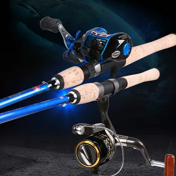 

Carbon 2.1M 2.4M Spinning Fishing Rod MMH Power Telescopic Rock Fishing Olta Carp Feeder Canne Surf Casting De Pesca Fishing Set