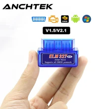 

Anchtek OBDII Bluetooth Auto Scanner ELM327 Mini V2.1 V1.5 OBD2 Car ELM 327 Tester Diagnostic Tool for Android Windows Symbian