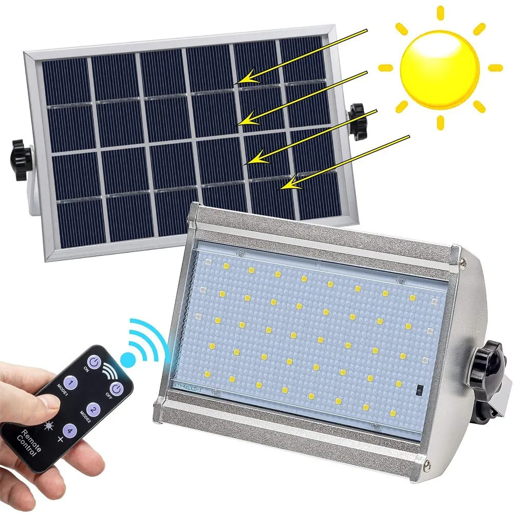 

Solar Light Outdoor IP65 Waterproof Motion Sensor Flood Light Wireless Security Lights with Remote Control 800 LM LED Solar Lamp