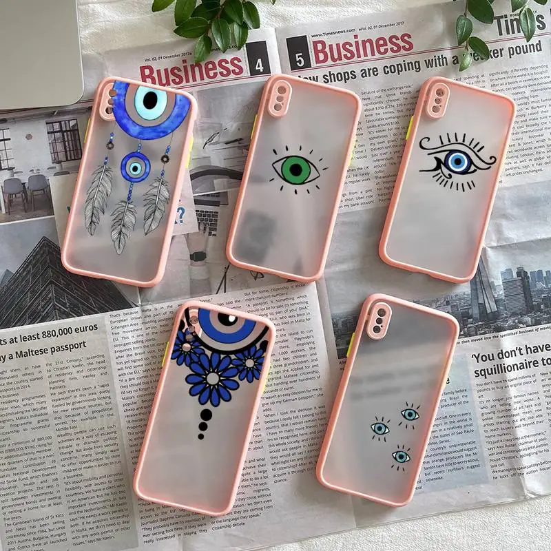Evil Eye Illustrations Phone Case Matte Fundas Shell Cover For Iphone 6s 7 8 Plus Xr X Xs 11 12 13 Mini Pro Max | Мобильные телефоны