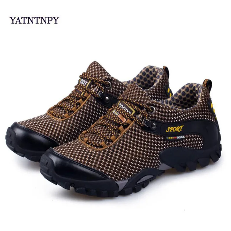 Dropshipping Indestructible Ryder Shoes Men And Women Steel Toe Air Safety Boots Puncture-Proof Work Sneakers Breathable Shoes - Цвет: brown