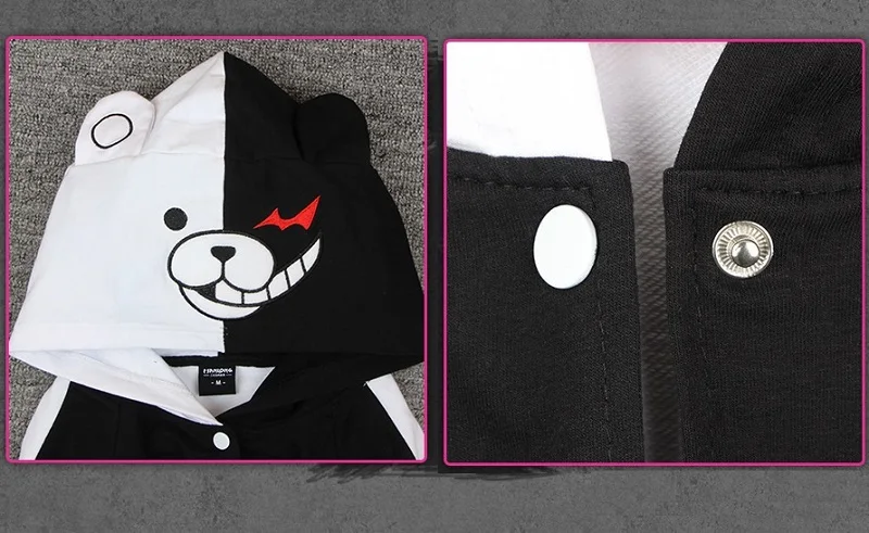 Аниме Danganronpa Косплей Монокума костюмы для мужчин и женщин унисекс флисовые теплые толстовки с капюшоном Куртка Для Взрослых Толстовка на каждый день Горячая игра