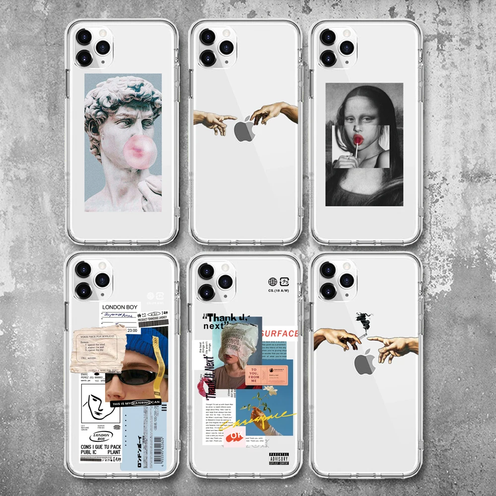 Отличная арт эстетичный David Мона Лиза чехол для iPhone 12 X XR XS Макс 5 5S SE из мягкого ТПУ