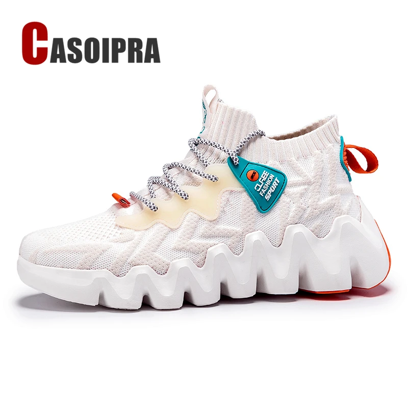 

Chunky Sneakers for Men Wavy Sole Running Shoes Sock Sport Shoes Breathable Comfortable Casual Walking Shoes 2020 New