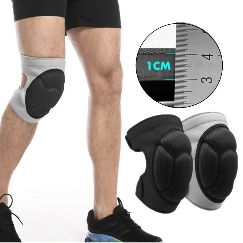 1Pair Thickening Football Volleyball Sports Knee EVA Pad Silicone Non-slip Pads Protect Cycling Sports Safety Knee rodilleras knee support sleeve knee brace
