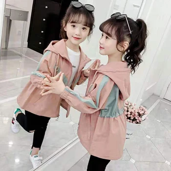 

2020 New Hot Sell Autumn Winter Girls Jackets Age For 3-12 Yrs Children Hooded Cute Windbreaker Kids Coats Baby Girl Outerwear