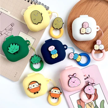 

DIY Cute 3D Silicone Case for Samsung Galaxy Buds Live 2020 Earphone Protective Cover With Cartoon Finger ring for Lover Gifts