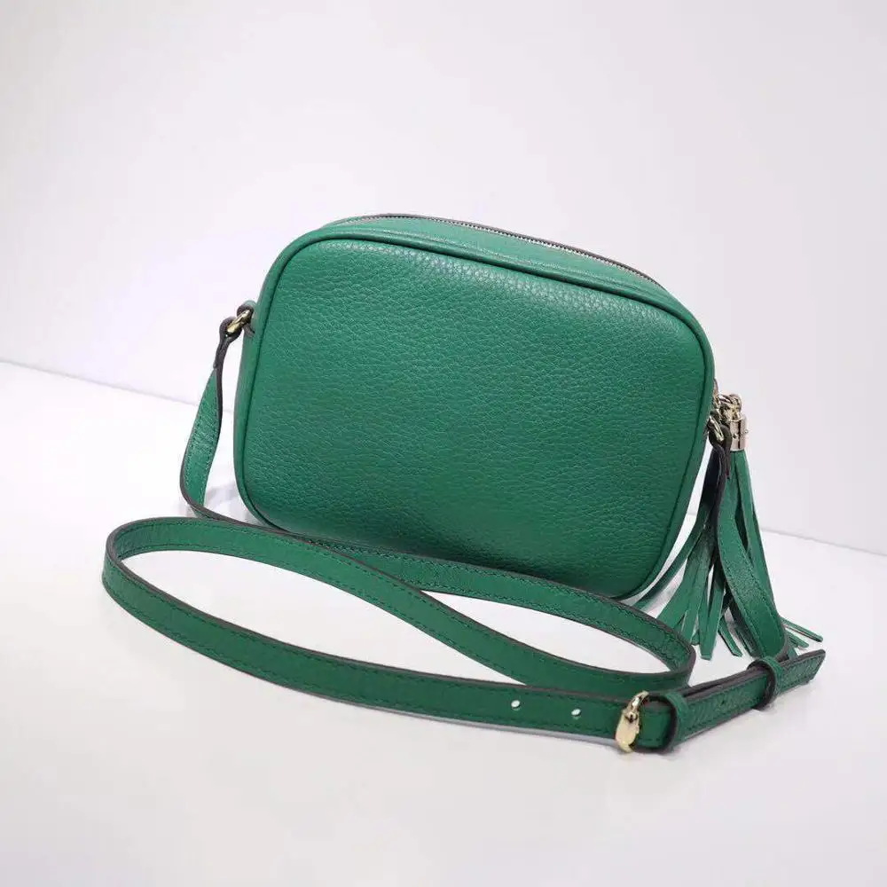 Новые женские кожаные сумки роскошные брендовые дизайнерские сумки через плечо из натуральной кожи - Цвет: Зеленый