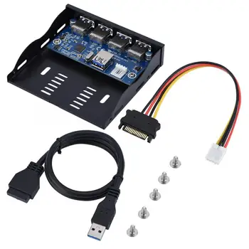 

New USB3.0 Floppy Front Panel 3.5'' Floppy Bay 19 Pin to 4 Interface USB3.0 HUB