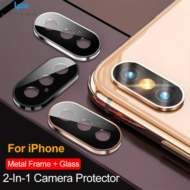 

Camera Protective Cover For iPhone X XR XS Max 11 2019 Tempered Glass Camera Screen Protector & Metal Ring Case For iPhone XS X