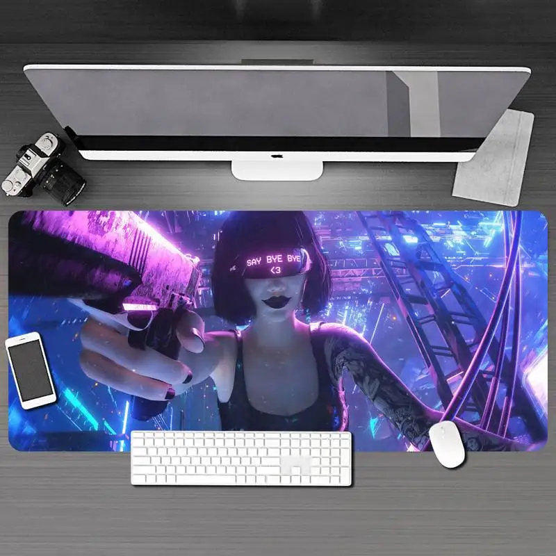 

Large Anime Girl Mousepad Mousepad HD Printing Computer Gamers Locking Lock Edge Mouse Pad XXL90x40cm Keyboard PC Desk Pad