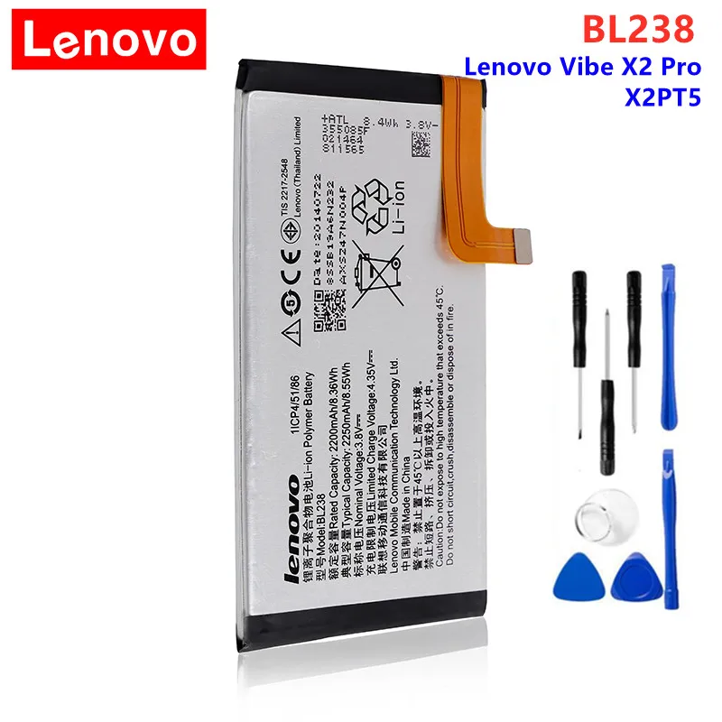 Литий-ионные аккумуляторы Lenovo BL238 для X2PT5 / Vibe X2 Pro X2pro BL 238 батарея сотового