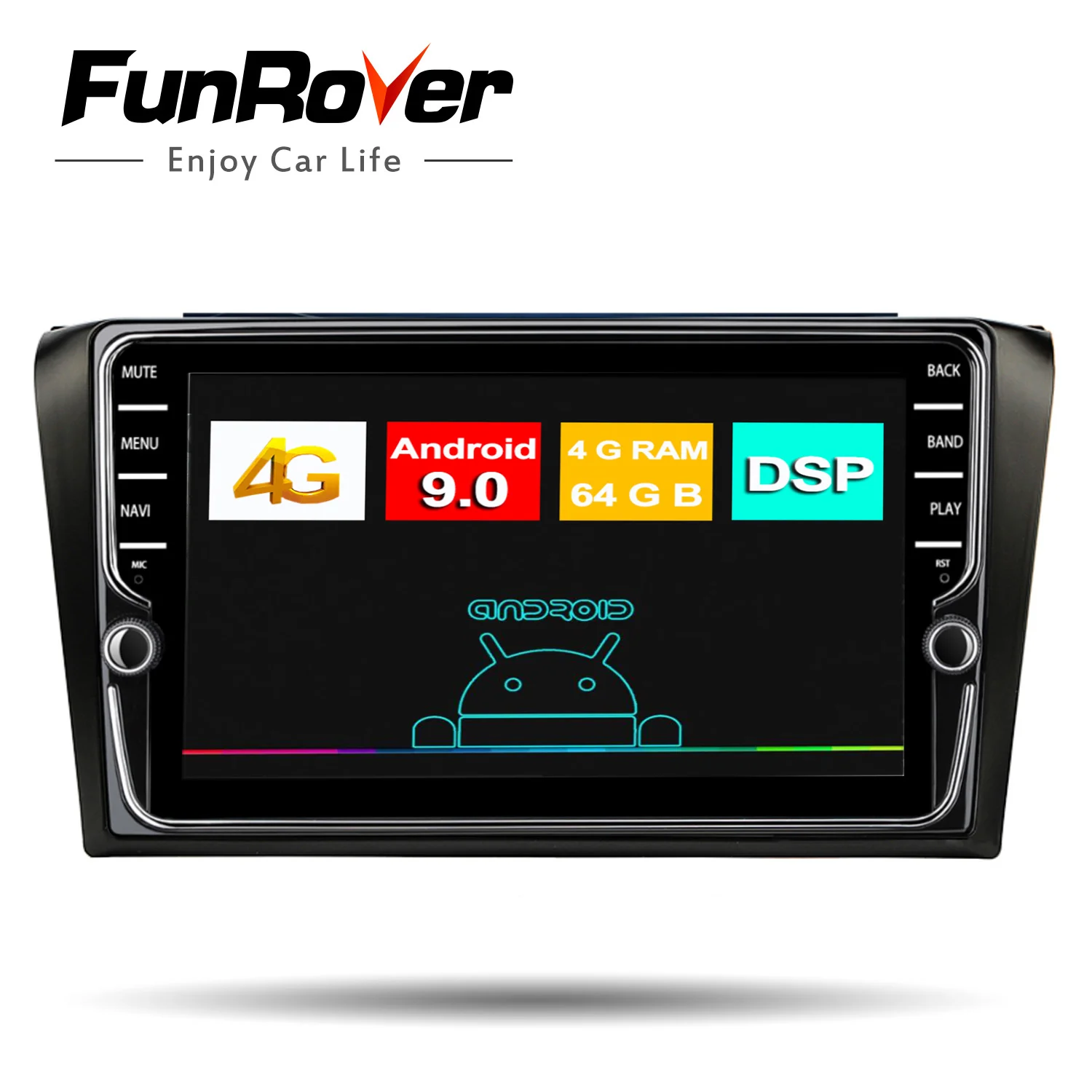Funrover 4G+ 64G 8 ядер " 2din Android 9,0 GO автомобильный Радио gps навигация wifi Bluetooth плеер карта для Mazda 3 2004-2013 автомобильный dvd-плеер IPS