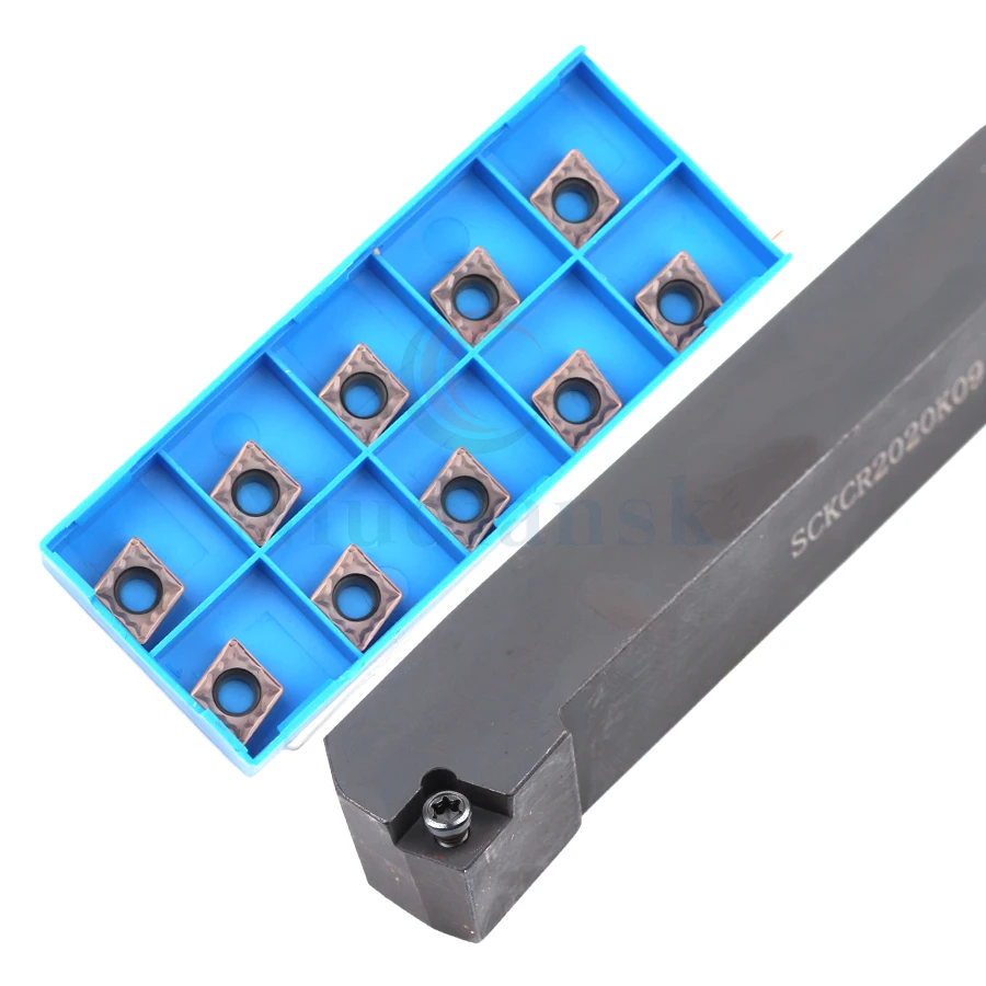 

SCKCR2020K09 75 ° CNC Tool Bar внешний токарный инструмент стабильная обработка и высокая износостойкость + CCMT CCGT09 набор вставок из твердого сплава