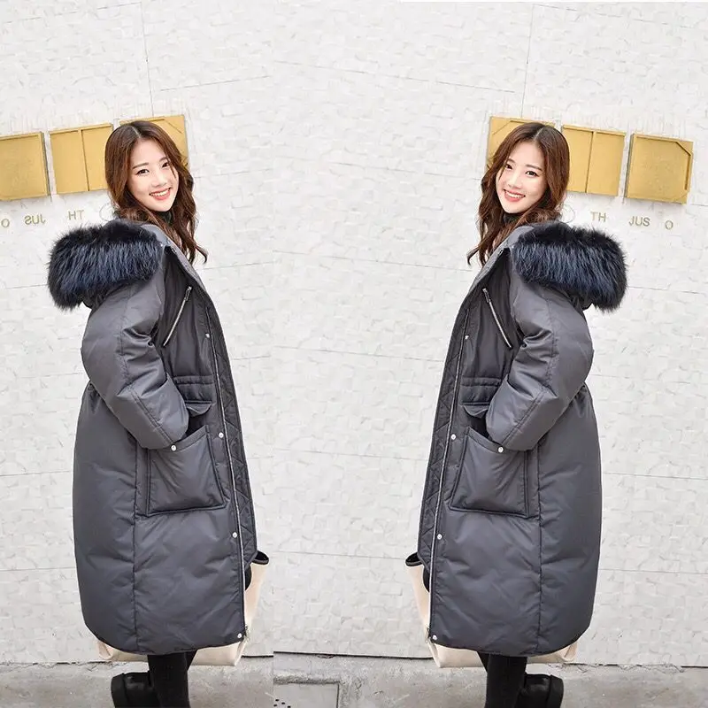 Kopen 2019 Nieuwe Oversized Jassen Dikke Winter Jas Vrouwen Hooded Bontkraag Katoenen Jas Lange Jas Vrouwelijke Parka Jassen
