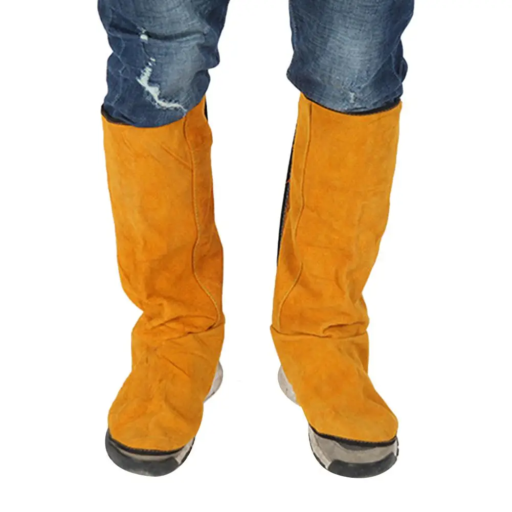 Leather Flame Retardant Welding Spats Safety Boot Flame Heat Abrasion Flame Resistant Foot Safety Protection Work Welder Tools Leather Flame Retardant Welding Spats Safety Boot Flame Heat Abrasion Flame Resistant Foot Safety Protection Work Welder Tools