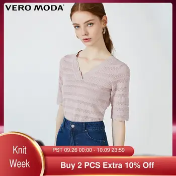 

Vero Moda Women's V-Neck Slim Fit Elbow Sleeve Knit Top | 319424506