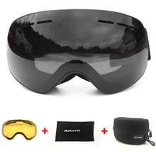 Bolsfo лыжные очки с магнитными двухслойными линзами, поляризационные лыжные противотуманные очки UV400 для сноуборда, мужские очки, лыжные очки