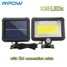 Светодиодный квадратный солнечный светильник Mpow 120 COB светодиодный s Открытый водонепроницаемый Солнечный датчик движения настенный светильник безопасности для сада