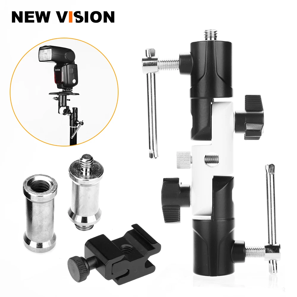 Flash Shoe Swivel Umbrella Holder Light Stand 1/4"-3/8" Adapters Bracket U-Type | Электроника