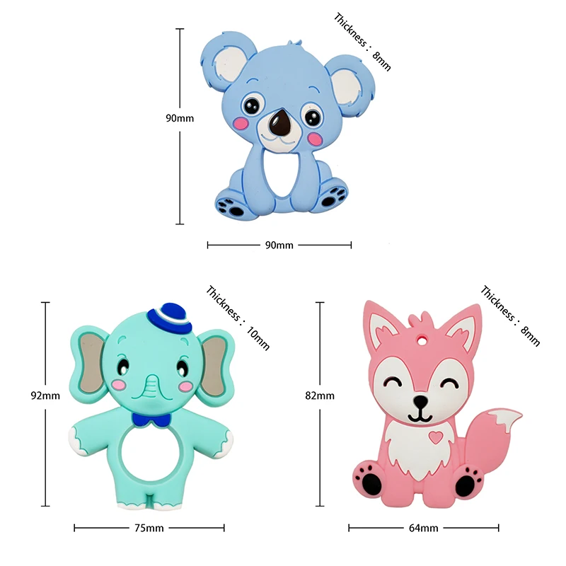 Игрушки для малышей пищевого класса Силиконовые Прорезыватели DIY животное коала детское кольцо для младенцев силиконовые жевательные Подвески Дети прорезывание зубов подарок