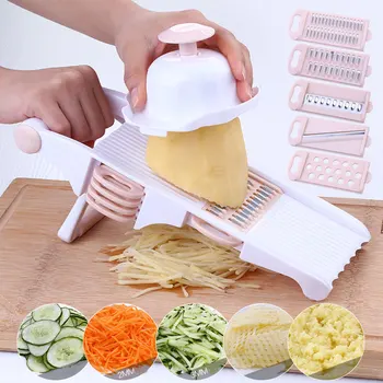 

Goldbaking 5 Blade Adjustable Mandoline Slicer Fruit V Slicer Vegetable Julienne Cutter Lemon Slicing Tool