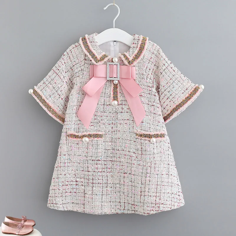 Модное платье для девочек; классическая клетчатая зимняя одежда для детей; сезон осень; для дня рождения; дизайнерская детская одежда; Vestidos; сезон весна