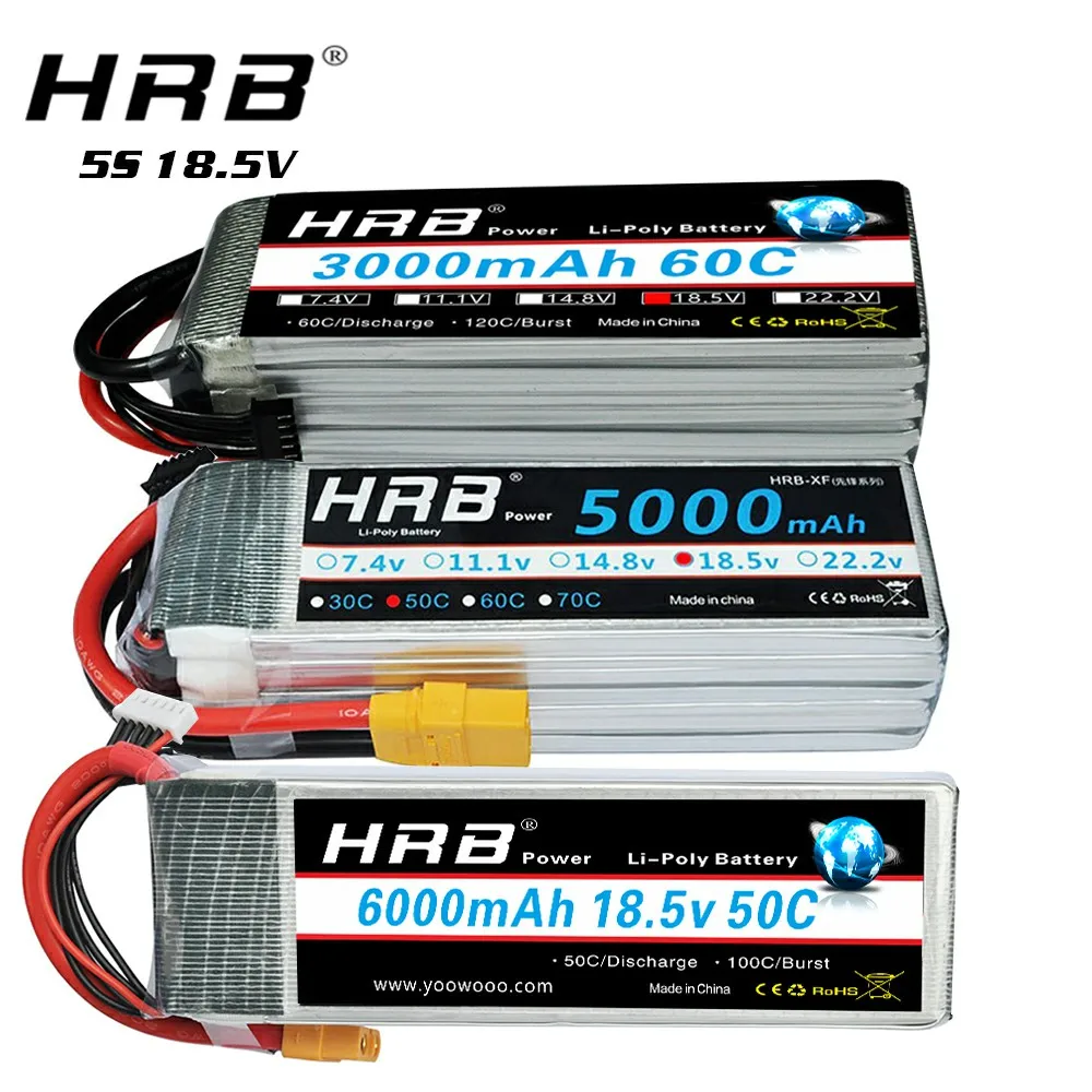 Аккумулятор HRB 5S Lipo 10S батарея 18 5 мАч 5000 6000 1800 2200 2600 3000 3300 4000 10000 | Игрушки и хобби