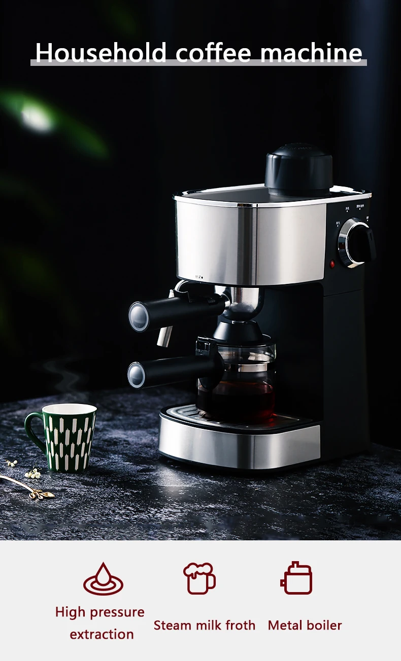 DMWD 240ML Household Espresso Coffee Machine Mini Coffee Maker Cappuccino Milk Frothers Milk