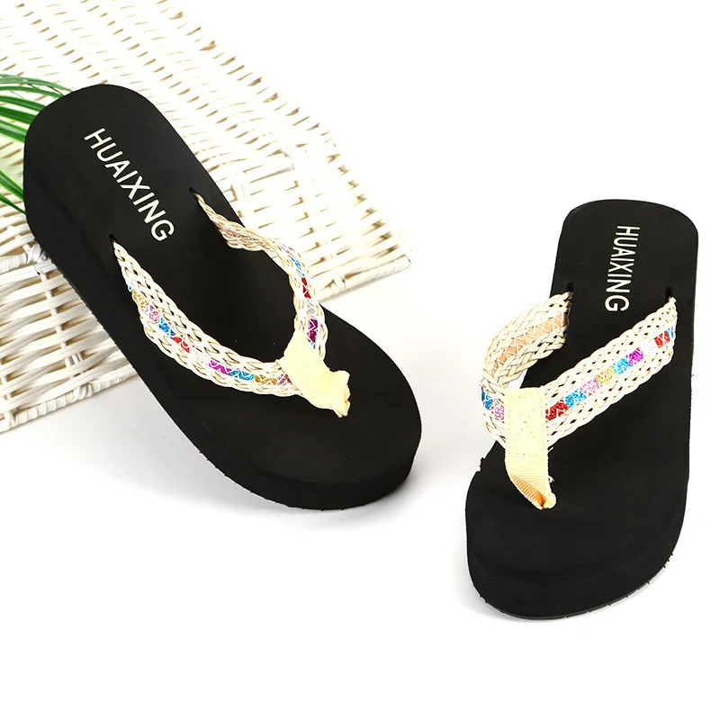 

New Style Women's Outer Wear Thick Bottomed Cool Shoes Korean-style Fashion Daily Life Slipper City Casual Herringbone Shoes