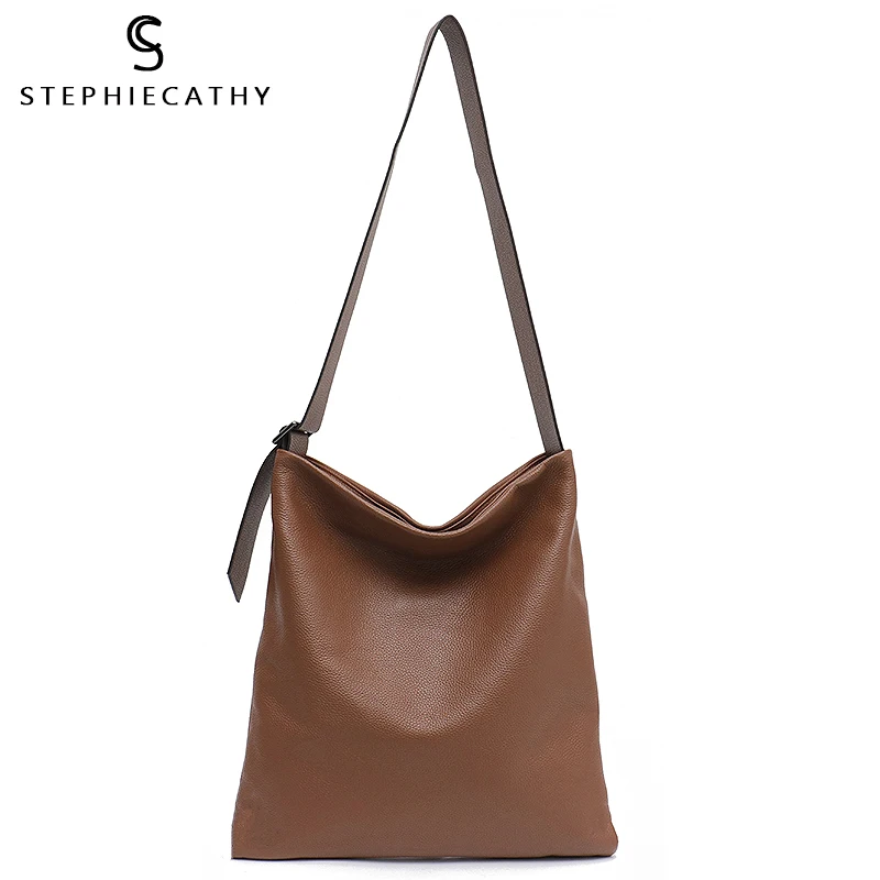 

SC Genuine Leather Women Hobo Bags Female High Quality Leather Large Shoulder Bags Luxury Soft Handbag Casual Long Crossbody Bag