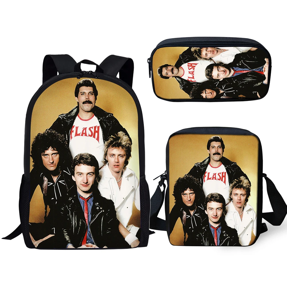 Модные детские школьные сумки queen группа Bohemian Rhapsody печать большой рюкзак 3 шт./компл. фyтбoлкa дeтскaя стyдeнт портфели