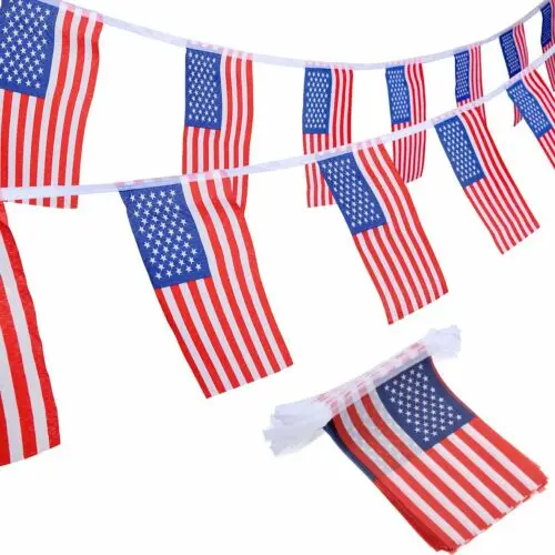 Американские флаги 5 м/20 шт. мини американские развевающиеся палки Independence USA маленькие флаги упаковка 4 июля
