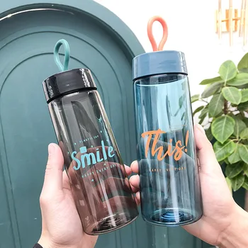 

Fashion with Portable Sealed Leak-proof Plastic Cup Outdoor Sports Hand Cup Summer Cute Student Water Cup Crystal Water Bottle
