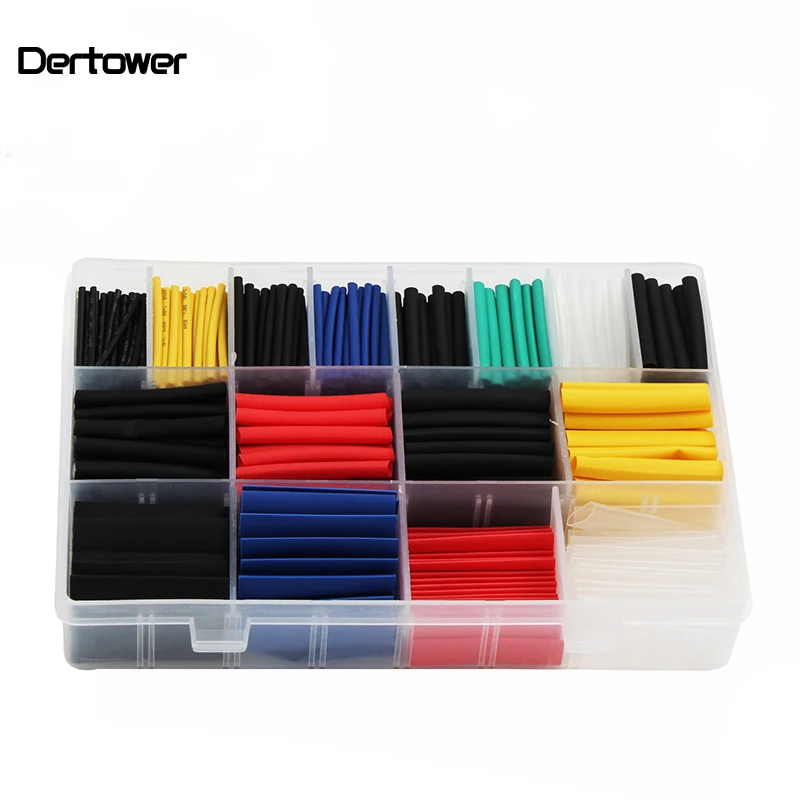 

580pcs Wire Cable Insulated Polyolefin Heat Shrink Tube Ratio Tubing Insulation Shrinkable Environmentally Friendly Tubes.
