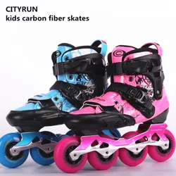 CITYRUN Kids Junior Carbon Fiber Roller Skates Shoes for Boys Girls Daily wear Sports Inline FSK Slalom Good as SEBA KSJ Junior