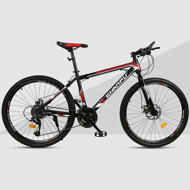 Горный велосипед 27 скорость 26 дюймов переменная скорость взрослый дорожный гоночный Сверхлегкий велосипед - Цвет: red