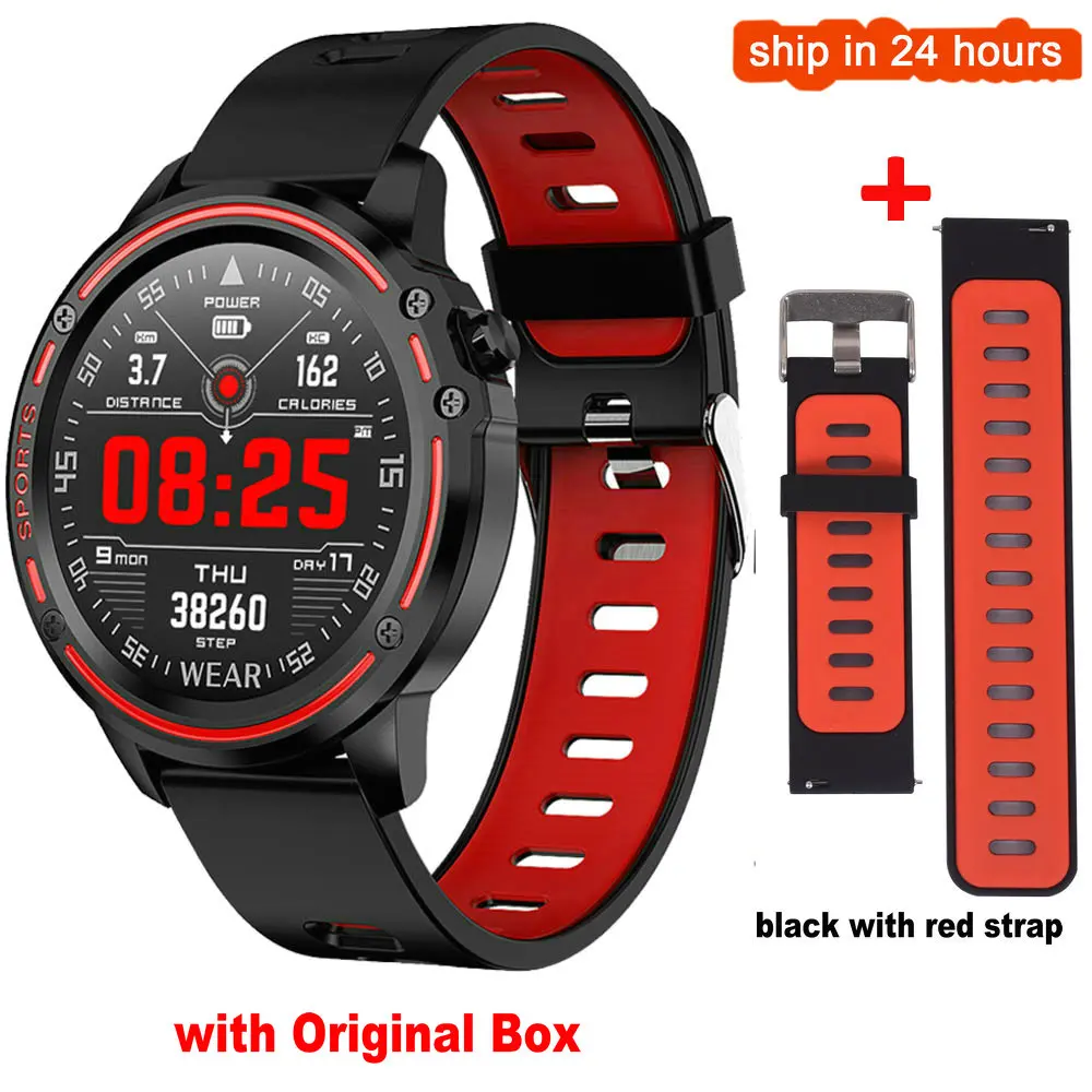 L8 Смарт часы для мужчин IP68 водонепроницаемый Reloj Hombre режим SmartWatch с ЭКГ PPG кровяное давление сердечного ритма спортивные фитнес часы - Цвет: add strap