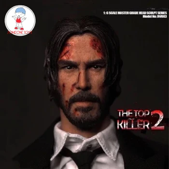 

1/6 The Killer John Wick Head Sculpt Keanu Reeves Head Carved Male Head Model battle damaged For Hot Toys Figure Body