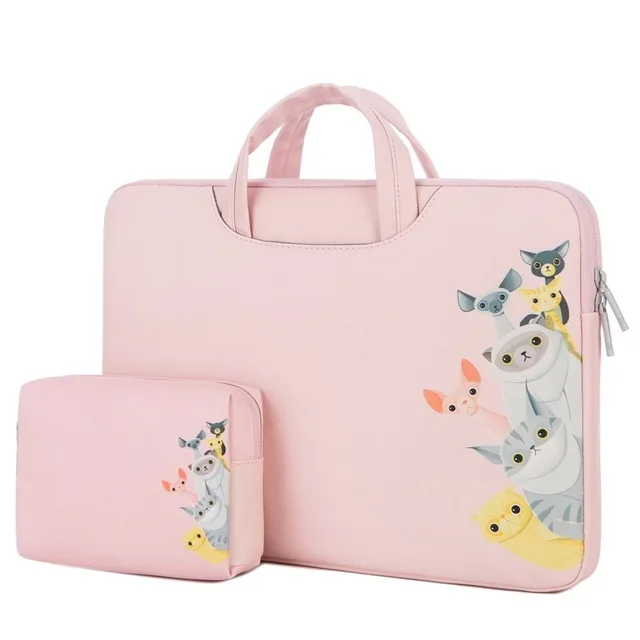 Pink Dog Мягкие из искусственной кожи сумка для ноутбука рукав, 11, 12, 13, 14, 15,6 дюймов Сумка для ноутбука для Macbook Air Pro 13,3 15,4 Dell Asus hp acer чехол для ноутбука - Цвет: Pink Dog