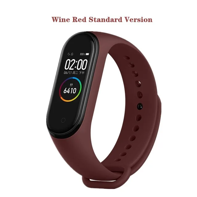 Wine red band 4 Хит, Xiaomi mi группа 4 Смарт активно-матричные осид, ColorScreen браслет сердечного ритма Фитнес Bluetooth5.0 50MSwim mi нг Водонепроницаемый mi Группа 4 - Цвет: Wine red band 4