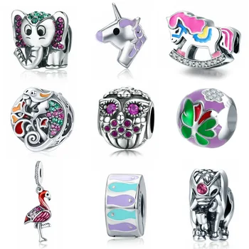 

Animal portfolio Diy accessories natural stone beads for jewelry making Fit pandora charms 925 silver original bracelet