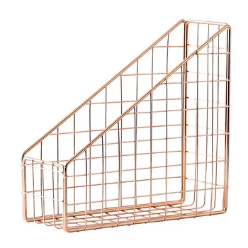 

Rose Gold Electroplated Iron Book Holder Desktop Shelf File Magazine Book Stand Office Home Stationery Organizer Holder