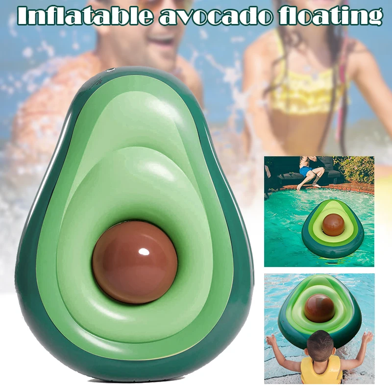 

Hot Inflatable Avocado Pool Float with Ball Floaty Lounge Raft for Summer Beach Swimming DO2