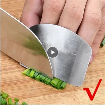 Protector de dedo de acero inoxidable, herramienta de protección para dedos, corte de mano, cuchillo, accesorios de cocina