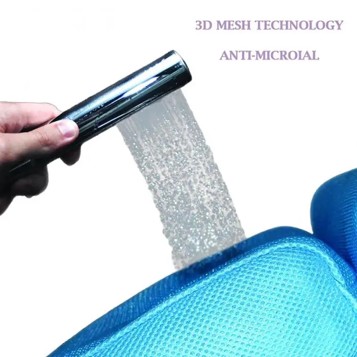 1 Pcs Anti-slip 3D SPA Breathable Home Bath Pillow Head Neck Rest Relax 4 Suction Cup JS22