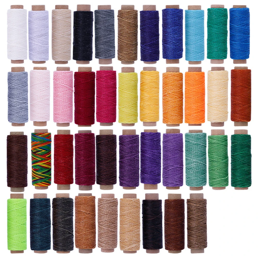 6Pcs/Set 1MM Multicolor Leather Waxed Sew Thread Cord For DIY
