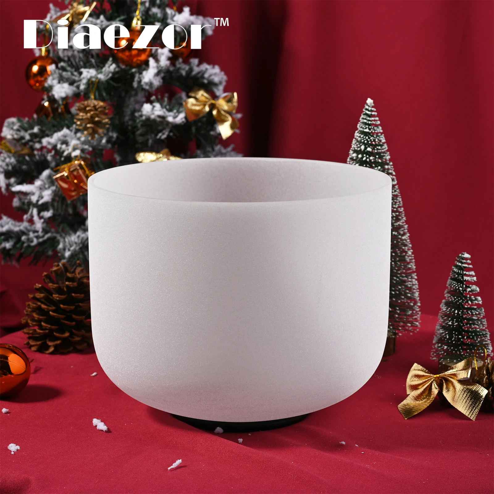 

Diaezor 10 Inch All Note Chakra Quartz Frosted Crystal Singing Bowl with Rubber mallet & Rubber Ring