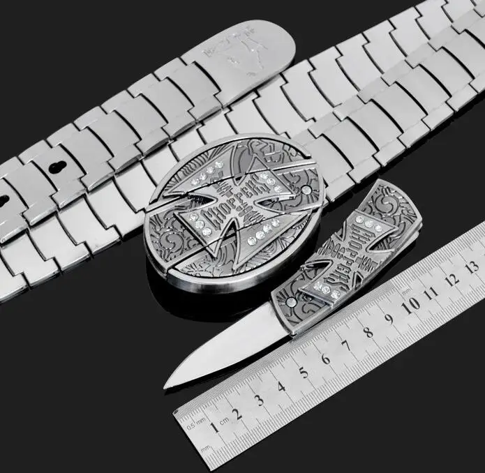 Встроенный нож Пряжка Панк персонализированные 304 мужской ремень из нержавеющей стали Мужской Пояс - Цвет: 6